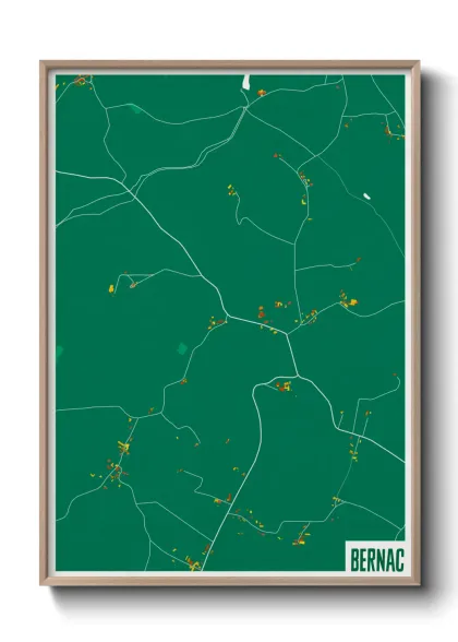 Une affiche de carte sur Bernac