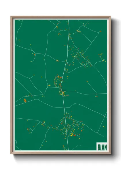 Une affiche de carte sur Blan