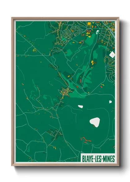 Une affiche de carte sur Blaye-les-Mines