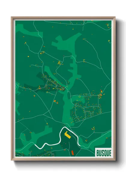Une affiche de carte sur Busque