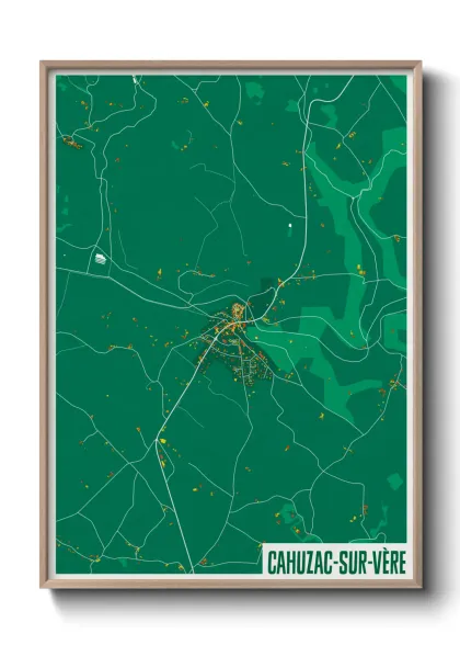 Une affiche de carte sur Cahuzac-sur-Vère