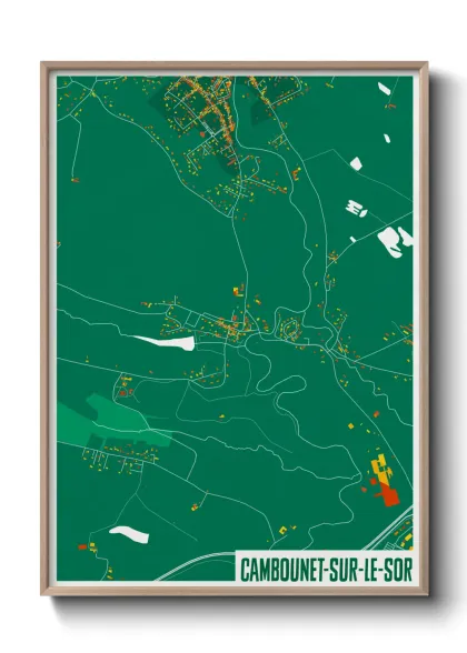 Une affiche de carte sur Cambounet-sur-le-Sor