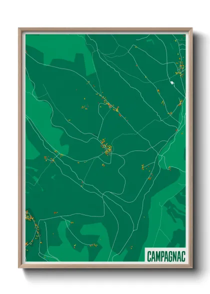 Une affiche de carte sur Campagnac