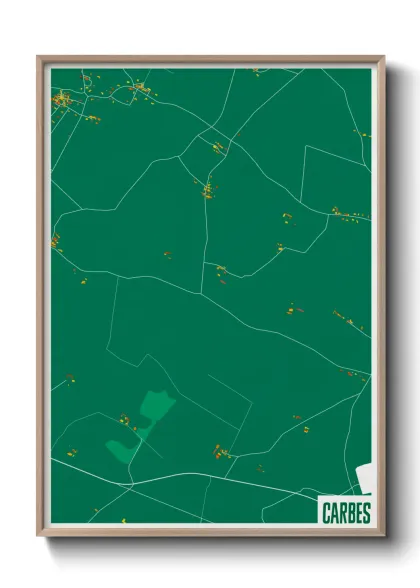 Une affiche de carte sur Carbes