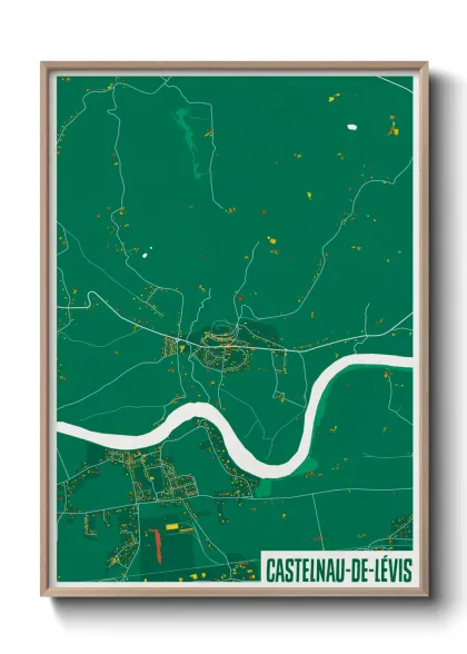 Une affiche de carte sur Castelnau-de-Lévis