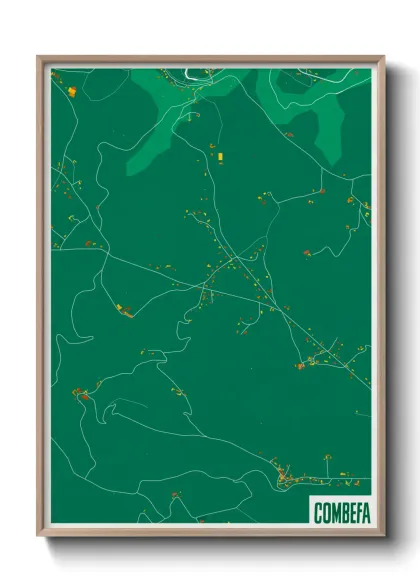 Une affiche de carte sur Combefa