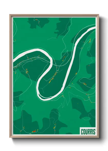Une affiche de carte sur Courris