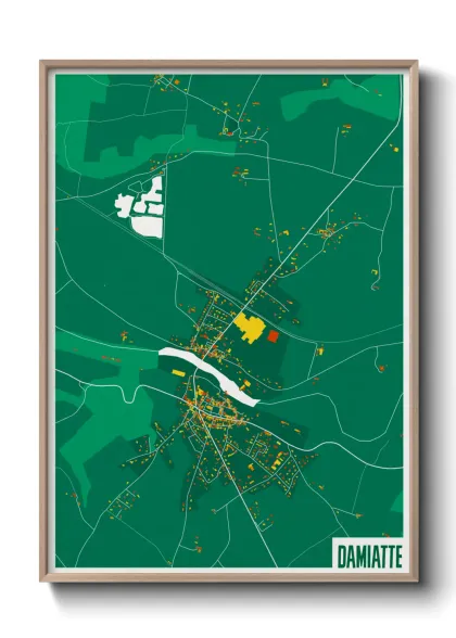 Une affiche de carte sur Damiatte