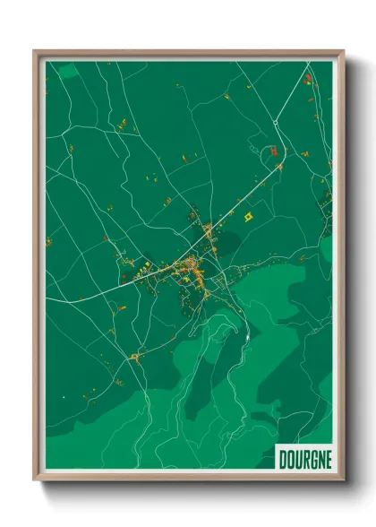 Une affiche de carte sur Dourgne