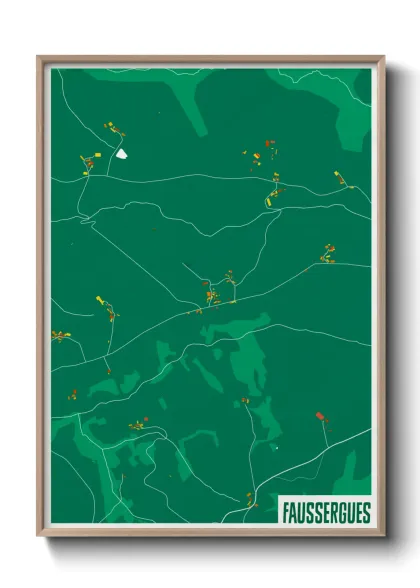 Une affiche de carte sur Faussergues