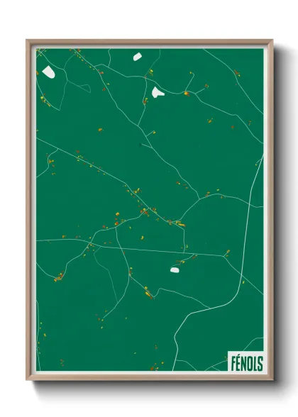 Une affiche de carte sur Fénols