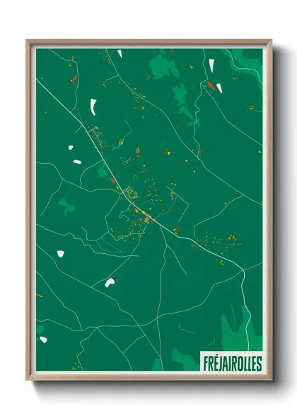 Une affiche de carte sur Fréjairolles