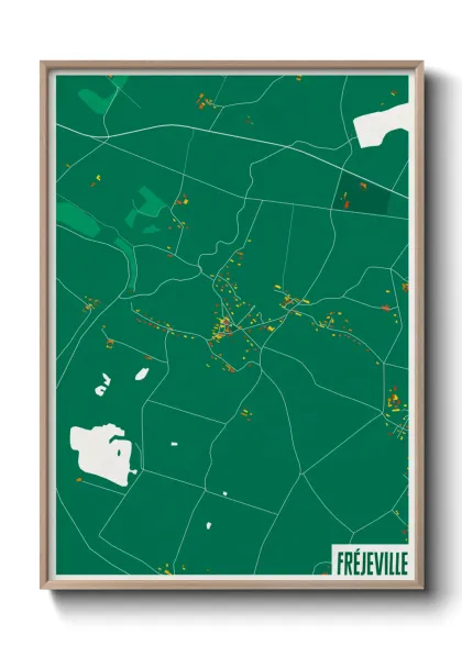 Une affiche de carte sur Fréjeville