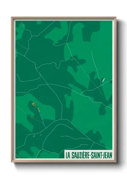 Une affiche de carte sur La Sauzière-Saint-Jean