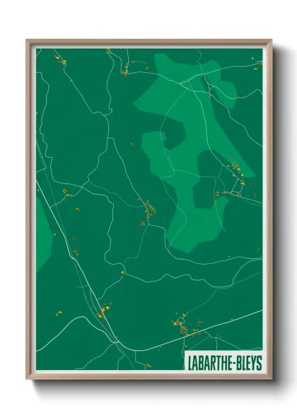 Une affiche de carte sur Labarthe-Bleys