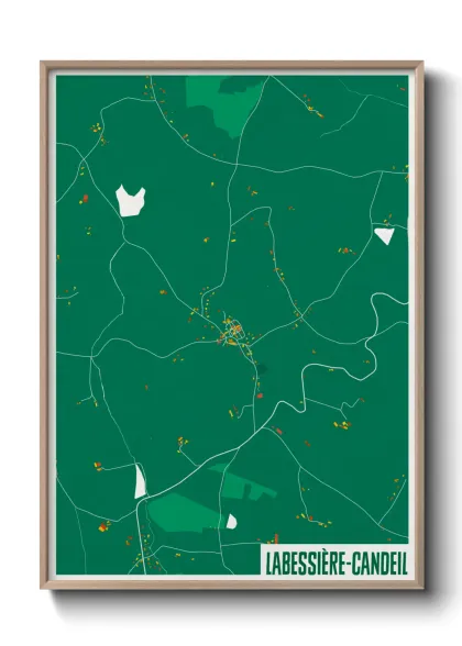Une affiche de carte sur Labessière-Candeil