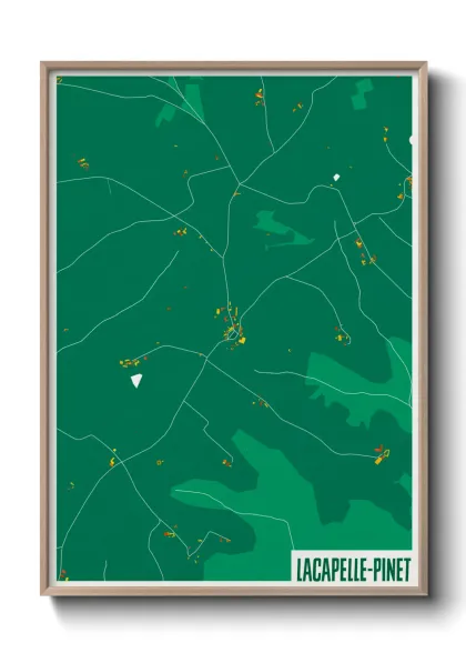 Une affiche de carte sur Lacapelle-Pinet