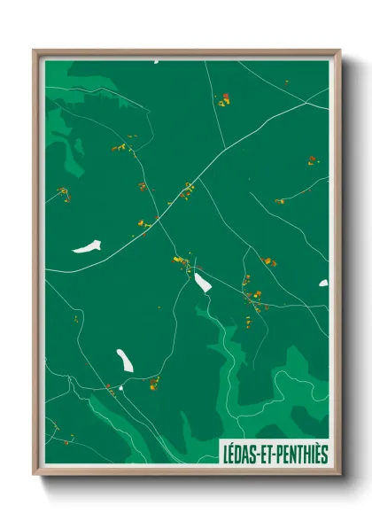 Une affiche de carte sur Lédas-et-Penthiès