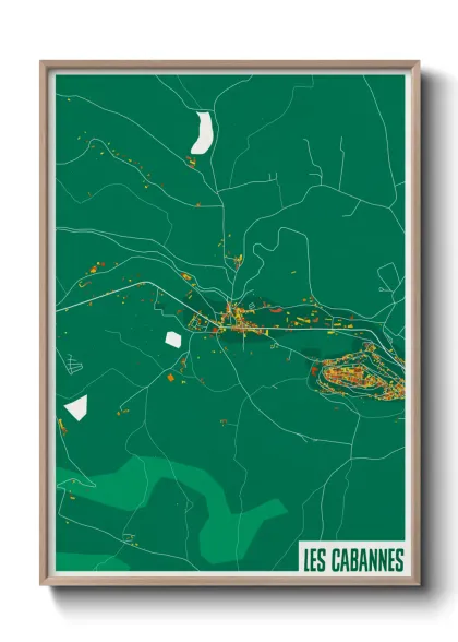 Une affiche de carte sur Les Cabannes