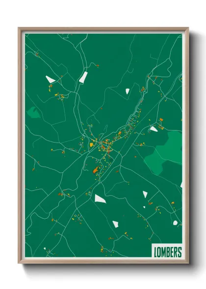 Une affiche de carte sur Lombers