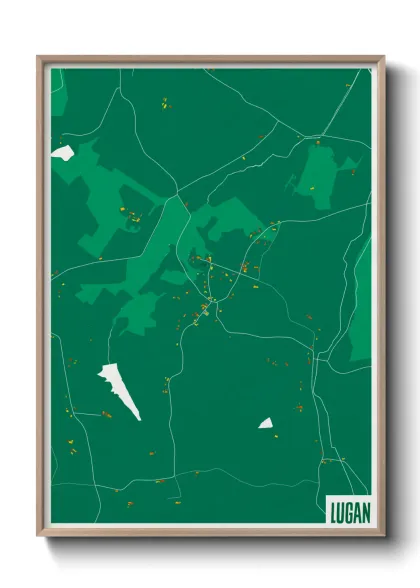 Une affiche de carte sur Lugan