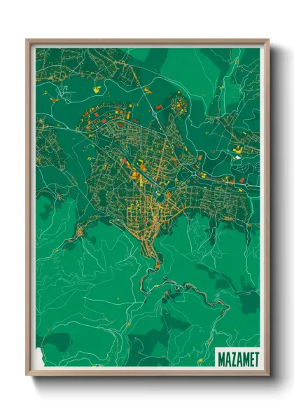 Une affiche de carte sur Mazamet