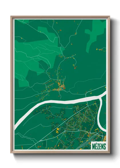Une affiche de carte sur Mézens