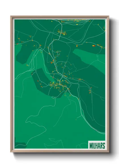 Une affiche de carte sur Milhars