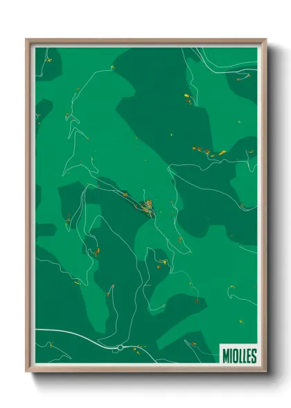 Une affiche de carte sur Miolles