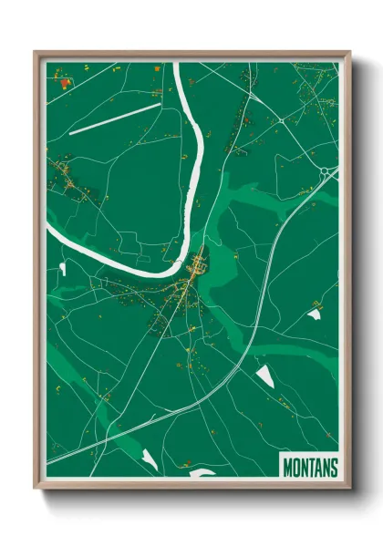 Une affiche de carte sur Montans