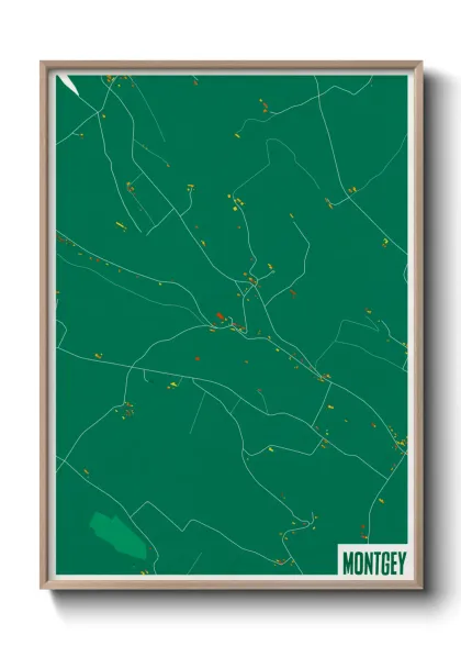 Une affiche de carte sur Montgey