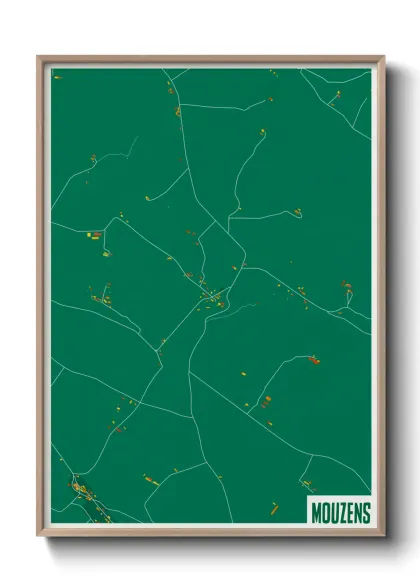 Une affiche de carte sur Mouzens