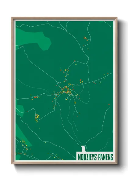 Une affiche de carte sur Mouzieys-Panens