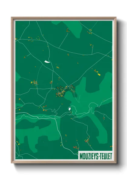 Une affiche de carte sur Mouzieys-Teulet