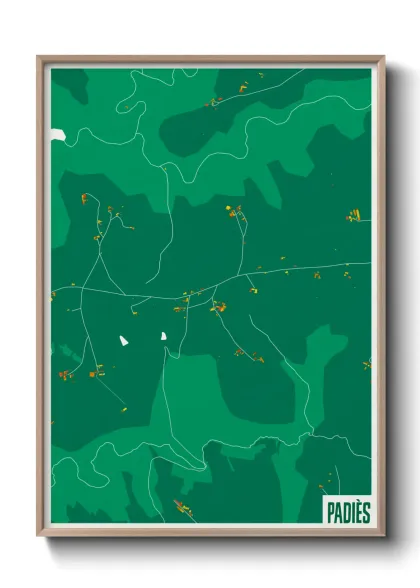 Une affiche de carte sur Padiès