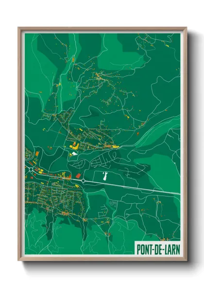 Une affiche de carte sur Pont-de-Larn
