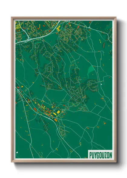 Une affiche de carte sur Puygouzon