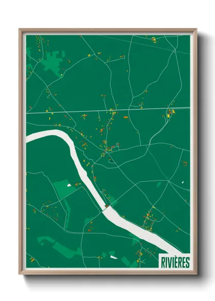Une affiche de carte sur Rivières