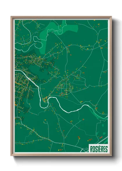 Une affiche de carte sur Rosières