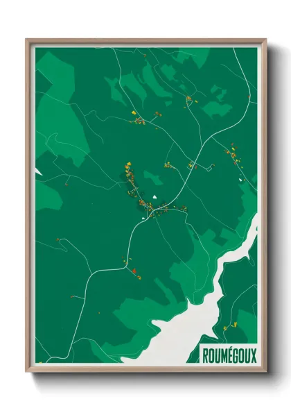 Une affiche de carte sur Roumégoux