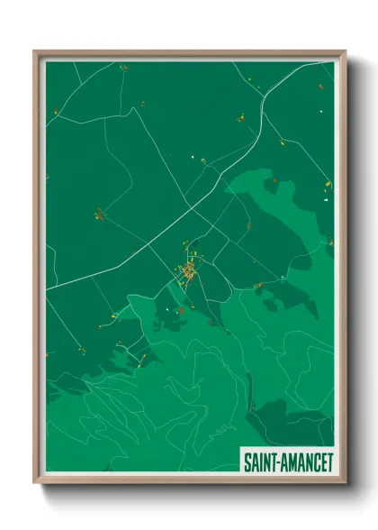 Une affiche de carte sur Saint-Amancet