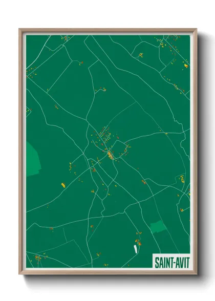 Une affiche de carte sur Saint-Avit