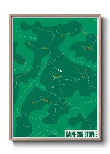 Une affiche de carte sur Saint-Christophe