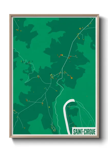 Une affiche de carte sur Saint-Cirgue