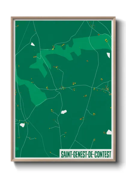 Une affiche de carte sur Saint-Genest-de-Contest