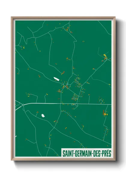Une affiche de carte sur Saint-Germain-des-Prés