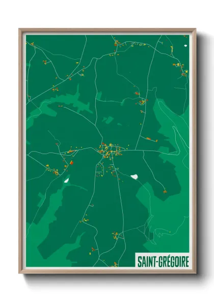 Une affiche de carte sur Saint-Grégoire