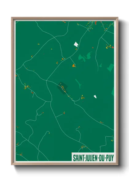 Une affiche de carte sur Saint-Julien-du-Puy