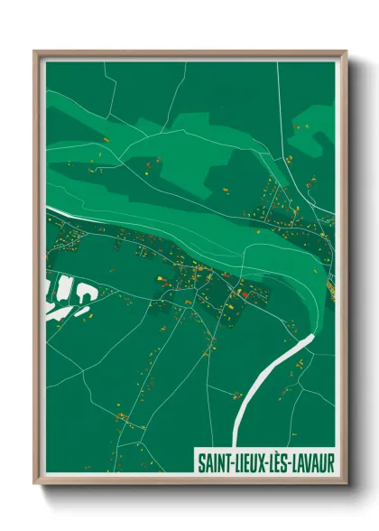 Une affiche de carte sur Saint-Lieux-lès-Lavaur