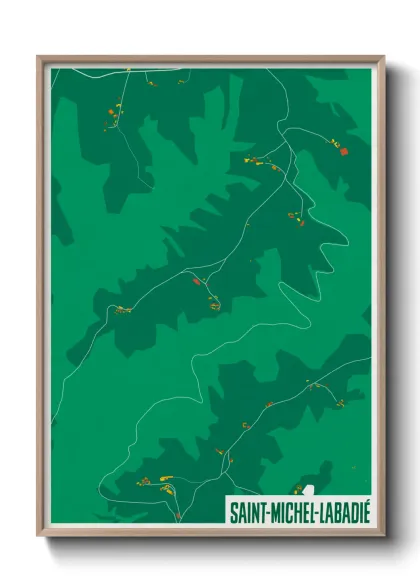Une affiche de carte sur Saint-Michel-Labadié